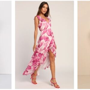 NWT Lulus Elevate the Occassion Pink Floral Dress. Size SM